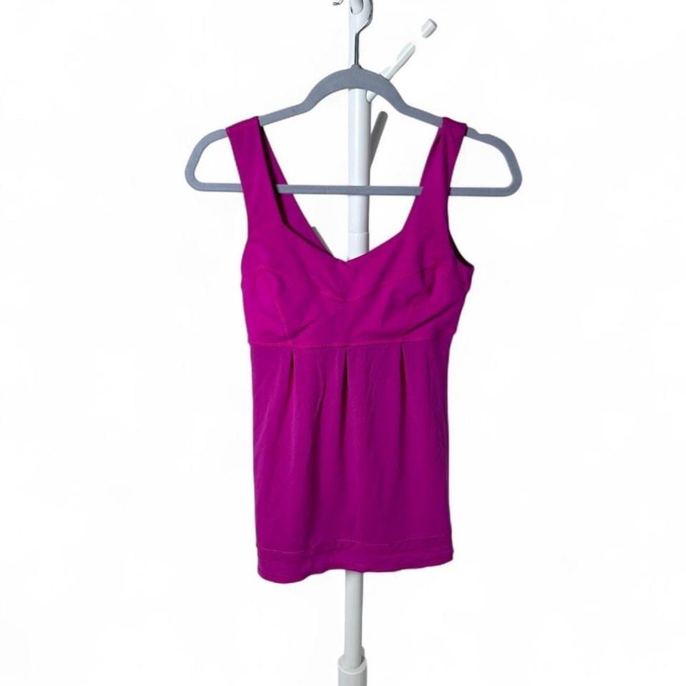 Lululemon Women's Sz 4 Run Tame Me Drawcord Hem Pleated Stretch Tank Pink